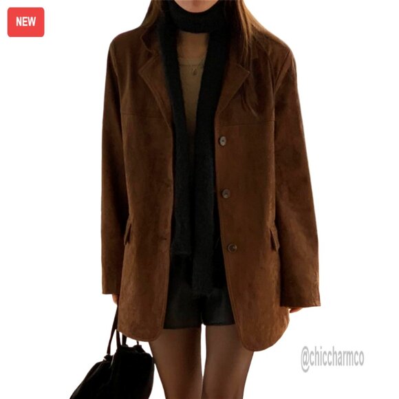 Faux Leather Jacket Women's Oversized Y2K Outerwear Fall Winter Fashion